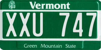 VT license plate XXU747