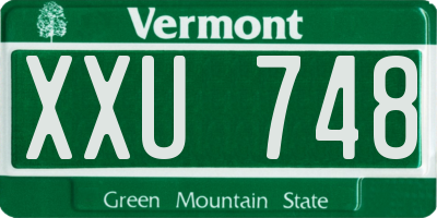 VT license plate XXU748