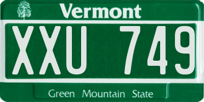 VT license plate XXU749