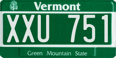 VT license plate XXU751