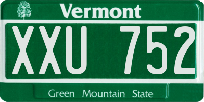 VT license plate XXU752