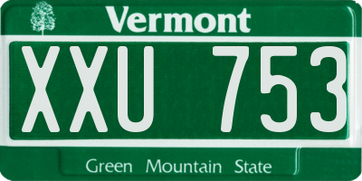 VT license plate XXU753