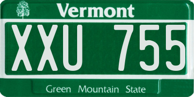VT license plate XXU755