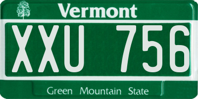 VT license plate XXU756