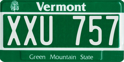 VT license plate XXU757