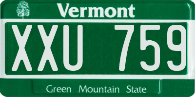 VT license plate XXU759
