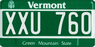 VT license plate XXU760