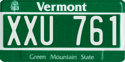 VT license plate XXU761