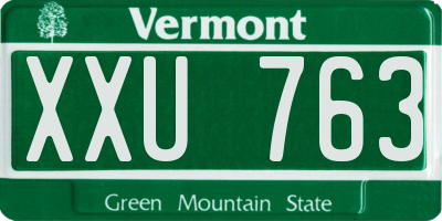 VT license plate XXU763
