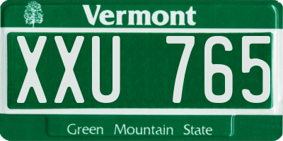 VT license plate XXU765