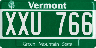 VT license plate XXU766