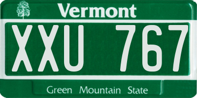 VT license plate XXU767