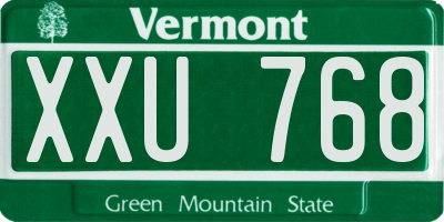 VT license plate XXU768