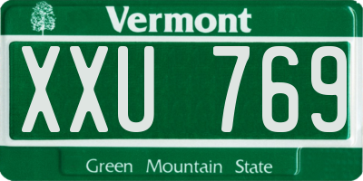 VT license plate XXU769