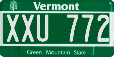 VT license plate XXU772
