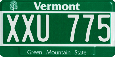 VT license plate XXU775