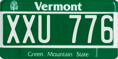 VT license plate XXU776