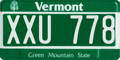 VT license plate XXU778