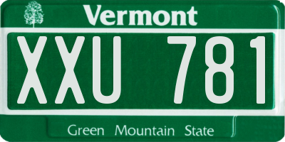 VT license plate XXU781