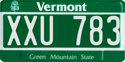 VT license plate XXU783