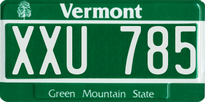 VT license plate XXU785