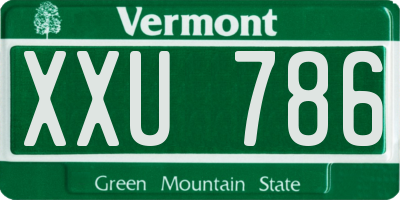 VT license plate XXU786