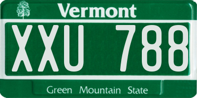 VT license plate XXU788