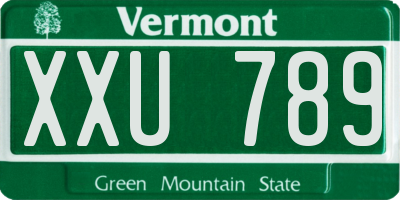 VT license plate XXU789
