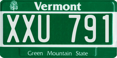 VT license plate XXU791