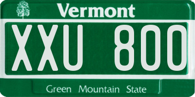 VT license plate XXU800