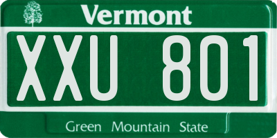 VT license plate XXU801