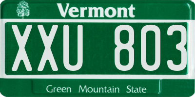 VT license plate XXU803