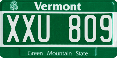 VT license plate XXU809