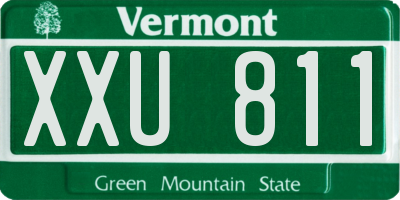 VT license plate XXU811