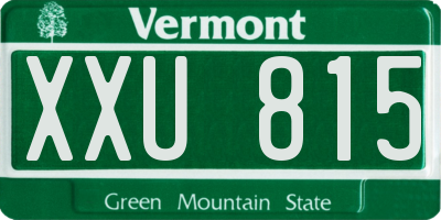 VT license plate XXU815