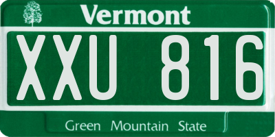 VT license plate XXU816