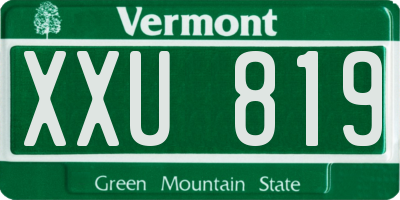 VT license plate XXU819