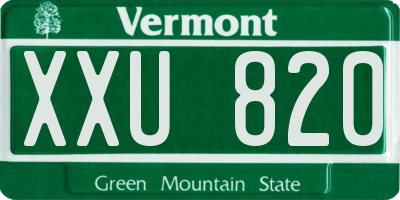 VT license plate XXU820