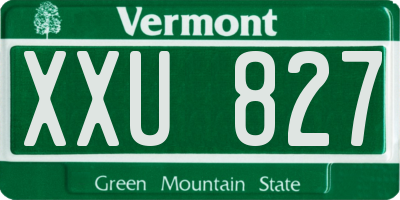 VT license plate XXU827
