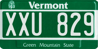 VT license plate XXU829