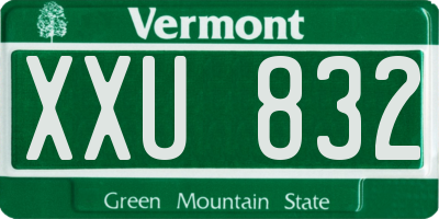 VT license plate XXU832