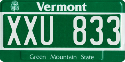 VT license plate XXU833