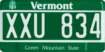 VT license plate XXU834