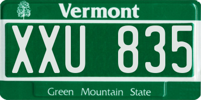 VT license plate XXU835