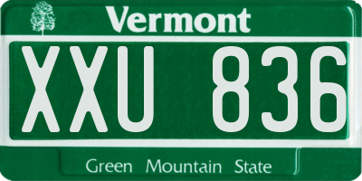 VT license plate XXU836