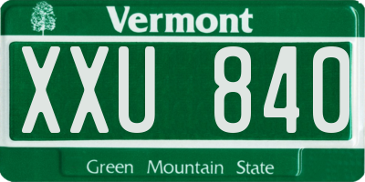 VT license plate XXU840