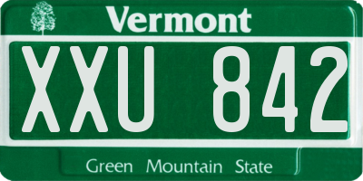 VT license plate XXU842