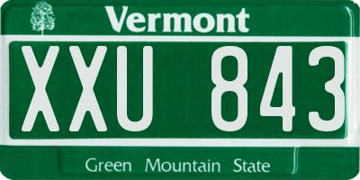 VT license plate XXU843