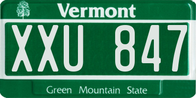 VT license plate XXU847