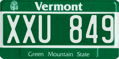 VT license plate XXU849